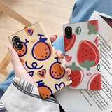 Square Fruit Orange Strawberry Soft TPU Phone Case Back Cover for iPhone XS Max/XR/XS/X/8 Plus/8/7 Plus/7/6s Plus/6s/6 Plus/6 - halloladies