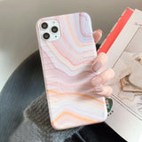 Colorful Texture Marble Piano Stripe Glossy Phone Case Back Cover - iPhone 11/11 Pro/11 Pro Max/XS Max/XR/XS/X/8 Plus/8/7 Plus/7 - halloladies