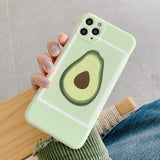 Cartoon Fruit Avocado Frame Soft Camera Protector Phone Case Back Cover for iPhone 12 Pro Max/12 Pro/12/12 Mini/SE/11 Pro Max/11 Pro/11/XS Max/XR/XS/X/8 Plus/8 - halloladies