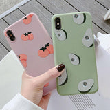 Summer Fruits Avocado Persimmon Soft TPU Phone Case Back Cover - iPhone XS Max/XR/XS/X/8 Plus/8/7 Plus/7/6s Plus/6s/6 Plus/6 - halloladies