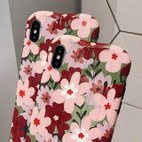 Retro Flower Glossy Soft Phone Case Back Cover - iPhone 11/11 Pro/11 Pro Max/XS Max/XR/XS/X/8 Plus/8/7 Plus/7 - halloladies