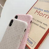 Simple Solid Color Spots Fabric Phone Case Back Cover - iPhone 11/11 Pro/11 Pro Max/XS Max/XR/XS/X/8 Plus/8/7 Plus/7 - halloladies