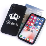 Candy Color King Queen Crown Phone Case Back Cover - iPhone 11/11 Pro/11 Pro Max/XS Max/XR/XS/X/8 Plus/8/7 Plus/7 - halloladies