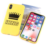 Candy Color King Queen Crown Phone Case Back Cover - iPhone 11/11 Pro/11 Pro Max/XS Max/XR/XS/X/8 Plus/8/7 Plus/7 - halloladies