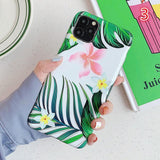 Smooth Colorful Flowers Banana Leaves Phone Case Back Cover for iPhone 11/11 Pro/11 Pro Max/XS Max/XR/XS/X/8 Plus/8/7 Plus/7 - halloladies