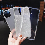 Glitter Powder Candy Color Transparent Soft Phone Case Back Cover - iPhone 11/11 Pro/11 Pro Max/XS Max/XR/XS/X/8 Plus/8/7 Plus/7 - halloladies