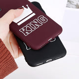 Candy Color King Queen Crown Phone Case Back Cover - iPhone 11/11 Pro/11 Pro Max/XS Max/XR/XS/X/8 Plus/8/7 Plus/7 - halloladies