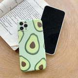 Cartoon Fruit Avocado Frame Soft Camera Protector Phone Case Back Cover for iPhone 12 Pro Max/12 Pro/12/12 Mini/SE/11 Pro Max/11 Pro/11/XS Max/XR/XS/X/8 Plus/8 - halloladies