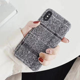 Fashion Warm Plush Fabrics Phone Case Back Cover - iPhone 11 Pro Max/11 Pro/11/XS Max/XR/XS/X/8 Plus/8/7 Plus/7 - halloladies