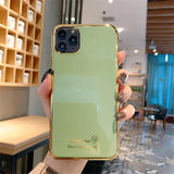 Electroplated Solid Color Letters Transparent Soft Phone Case Back Cover - iPhone 11/11 Pro/11 Pro Max/XS Max/XR/XS/X/8 Plus/8/7 Plus/7 - halloladies