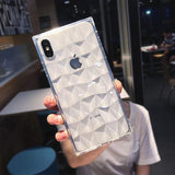 Diamond Pattern Monochrome Square Silicone Phone Case Back Cover for IPhone XS Max/XR/XS/X/8 Plus/8/7 Plus/7/6s Plus/6s/6 Plus/6 - halloladies