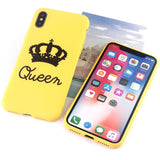 Candy Color King Queen Crown Phone Case Back Cover - iPhone 11/11 Pro/11 Pro Max/XS Max/XR/XS/X/8 Plus/8/7 Plus/7 - halloladies