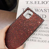 Square Bling Glitter Rhinestone Phone Case Back Cover for iPhone 11 Pro Max/11 Pro/11/XS Max/XR/XS/X/8 Plus/8/7 Plus/7 - halloladies