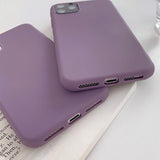 Simple Purple Solid Color Soft TPU Phone Case Back Cover for iPhone 11/11 Pro/11 Pro Max/XS Max/XR/XS/X/8 Plus/8/7 Plus/7 - halloladies