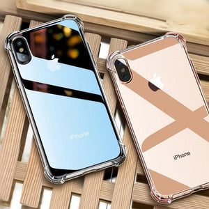 Simple Transparent Air Bag Shockproof Phone Case Back Cover for iPhone 11/11 Pro/11 Pro Max/XS Max/XR/XS/X/8 Plus/8/7 Plus/7 - halloladies